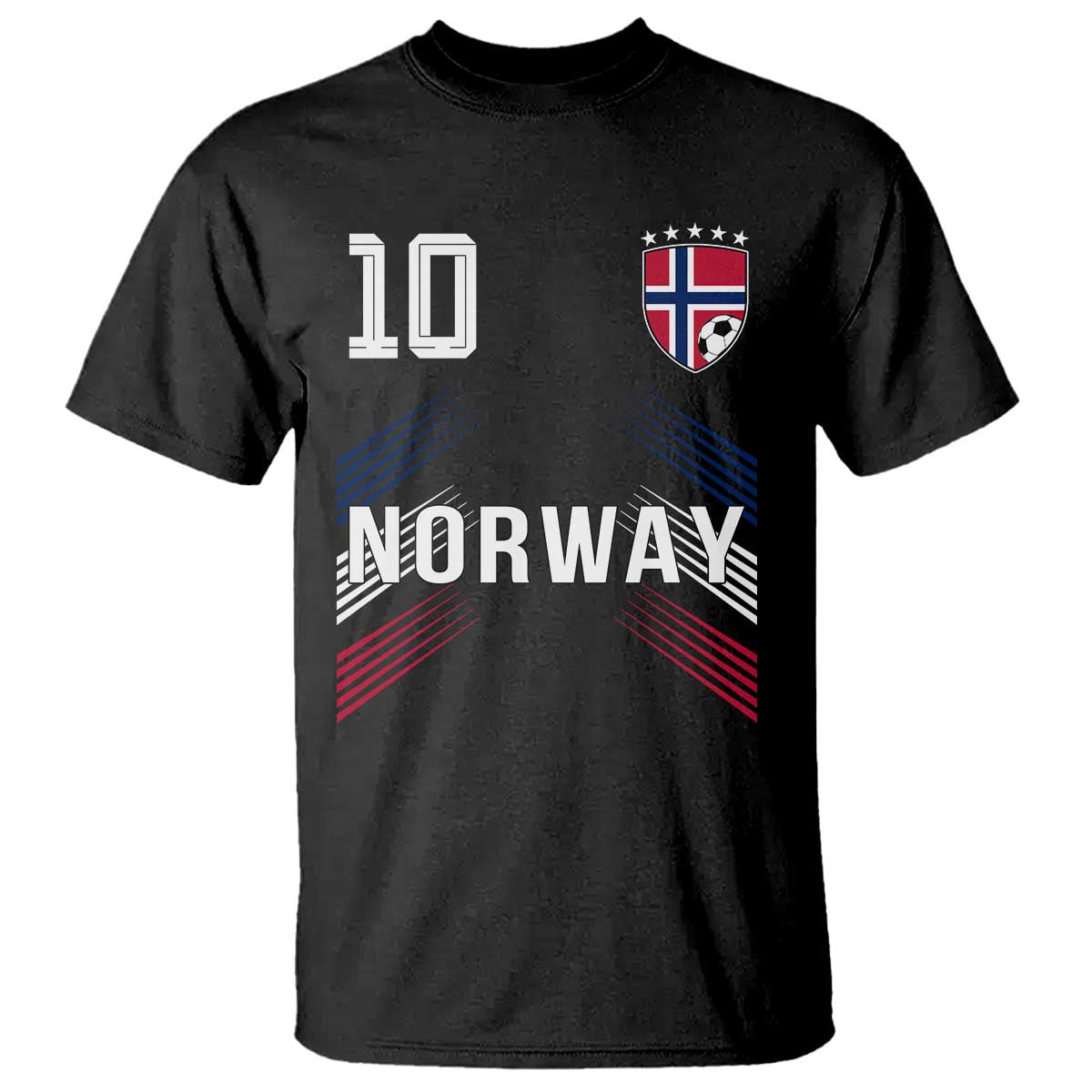 Norway Soccer Sports Graphic Number 10 Jersey Style T Shirt Proud Norwegian Football Fans Game Day Pride