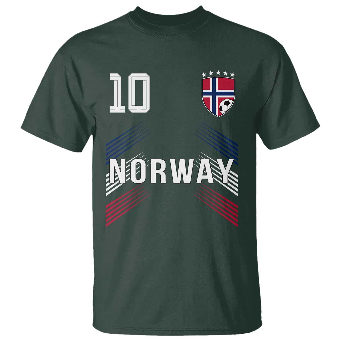 Norway Soccer Sports Graphic Number 10 Jersey Style T Shirt Proud Norwegian Football Fans Game Day Pride