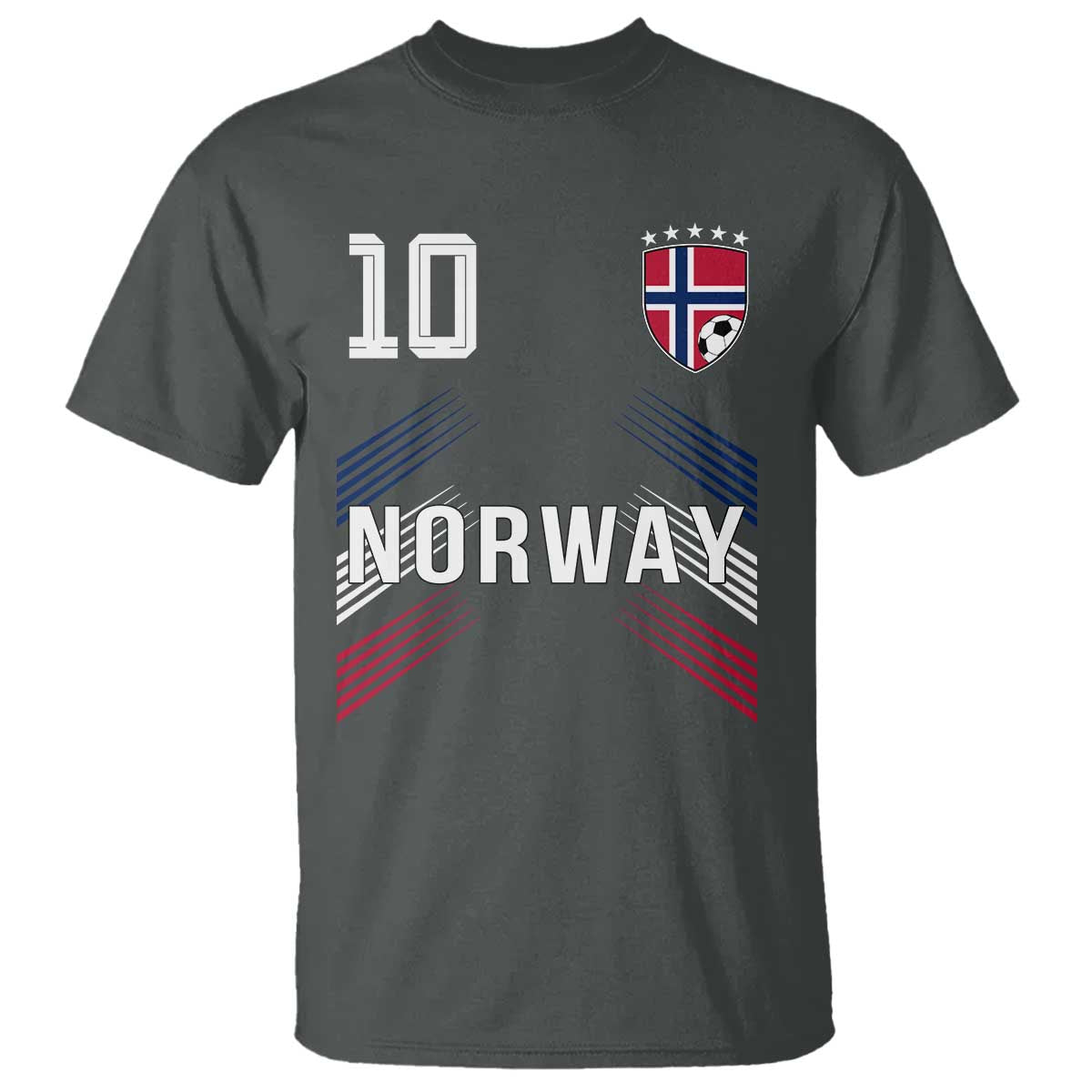 Norway Soccer Sports Graphic Number 10 Jersey Style T Shirt Proud Norwegian Football Fans Game Day Pride