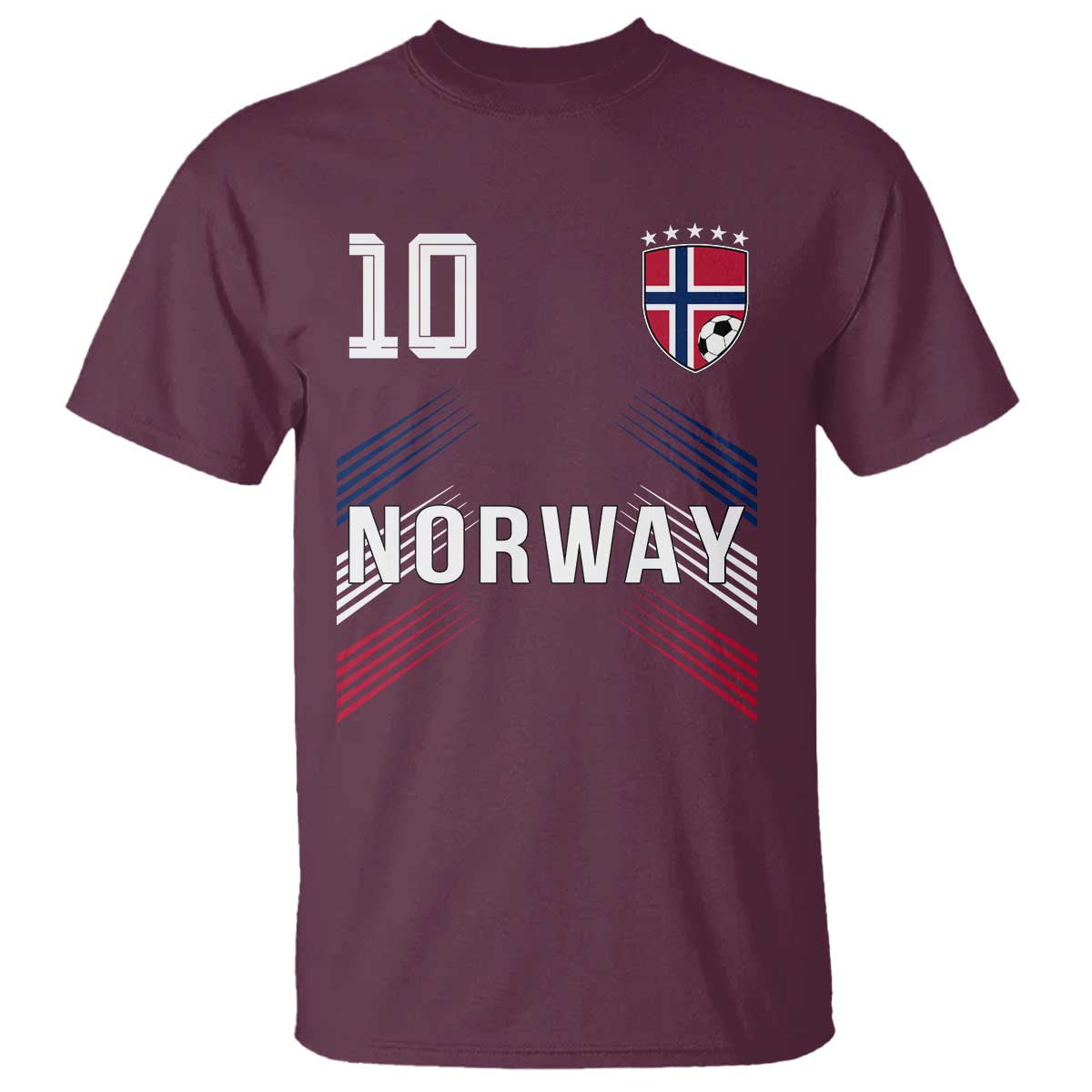 Norway Soccer Sports Graphic Number 10 Jersey Style T Shirt Proud Norwegian Football Fans Game Day Pride