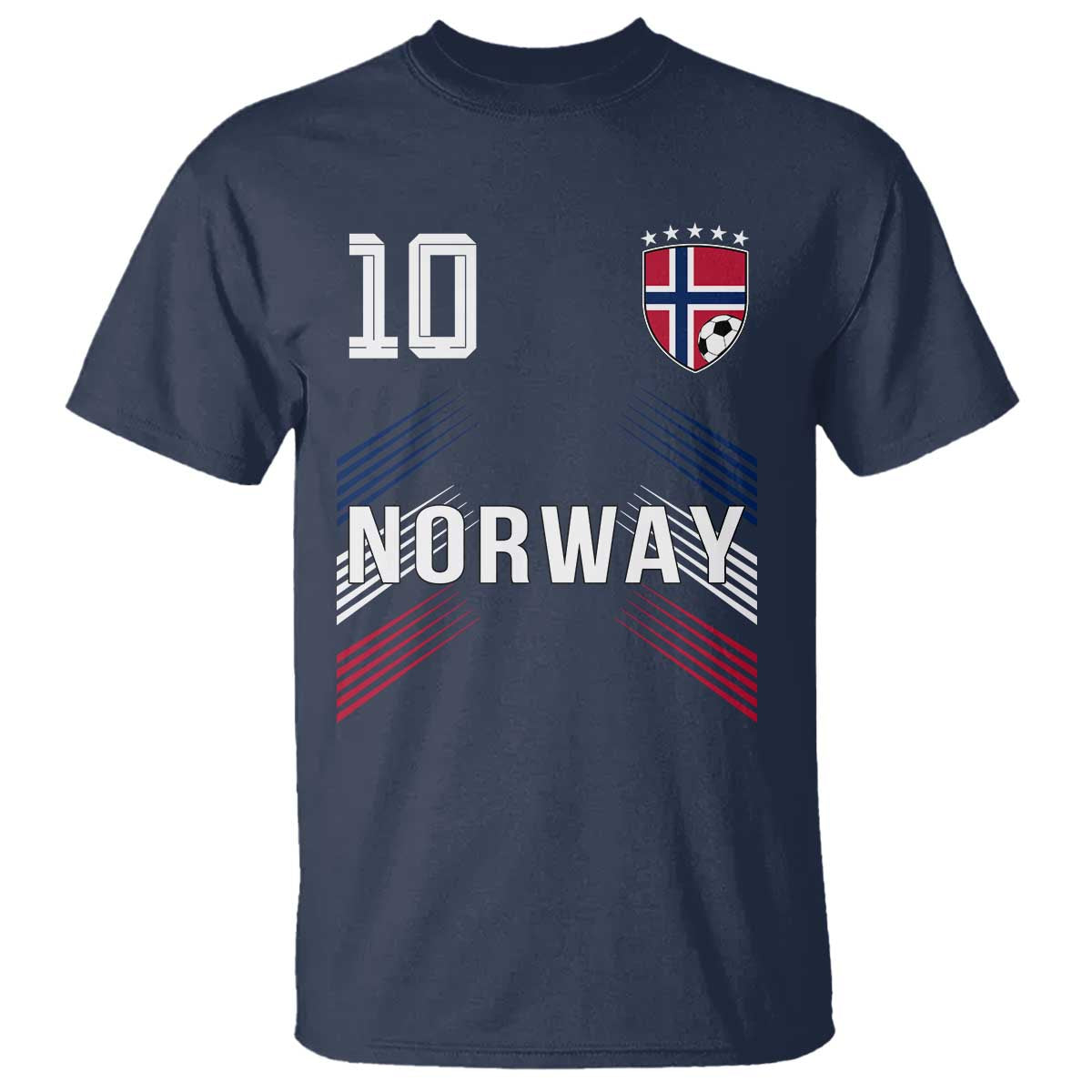 Norway Soccer Sports Graphic Number 10 Jersey Style T Shirt Proud Norwegian Football Fans Game Day Pride