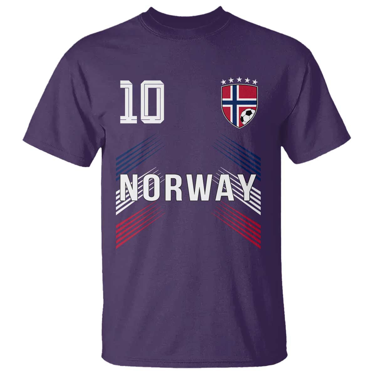 Norway Soccer Sports Graphic Number 10 Jersey Style T Shirt Proud Norwegian Football Fans Game Day Pride