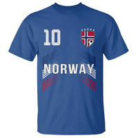 Norway Soccer Sports Graphic Number 10 Jersey Style T Shirt Proud Norwegian Football Fans Game Day Pride