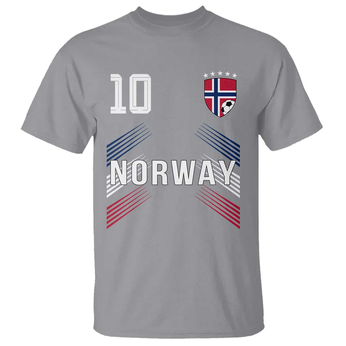 Norway Soccer Sports Graphic Number 10 Jersey Style T Shirt Proud Norwegian Football Fans Game Day Pride