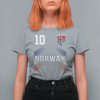 Norway Soccer Sports Graphic Number 10 Jersey Style T Shirt For Women Proud Norwegian Football Fans Game Day Pride