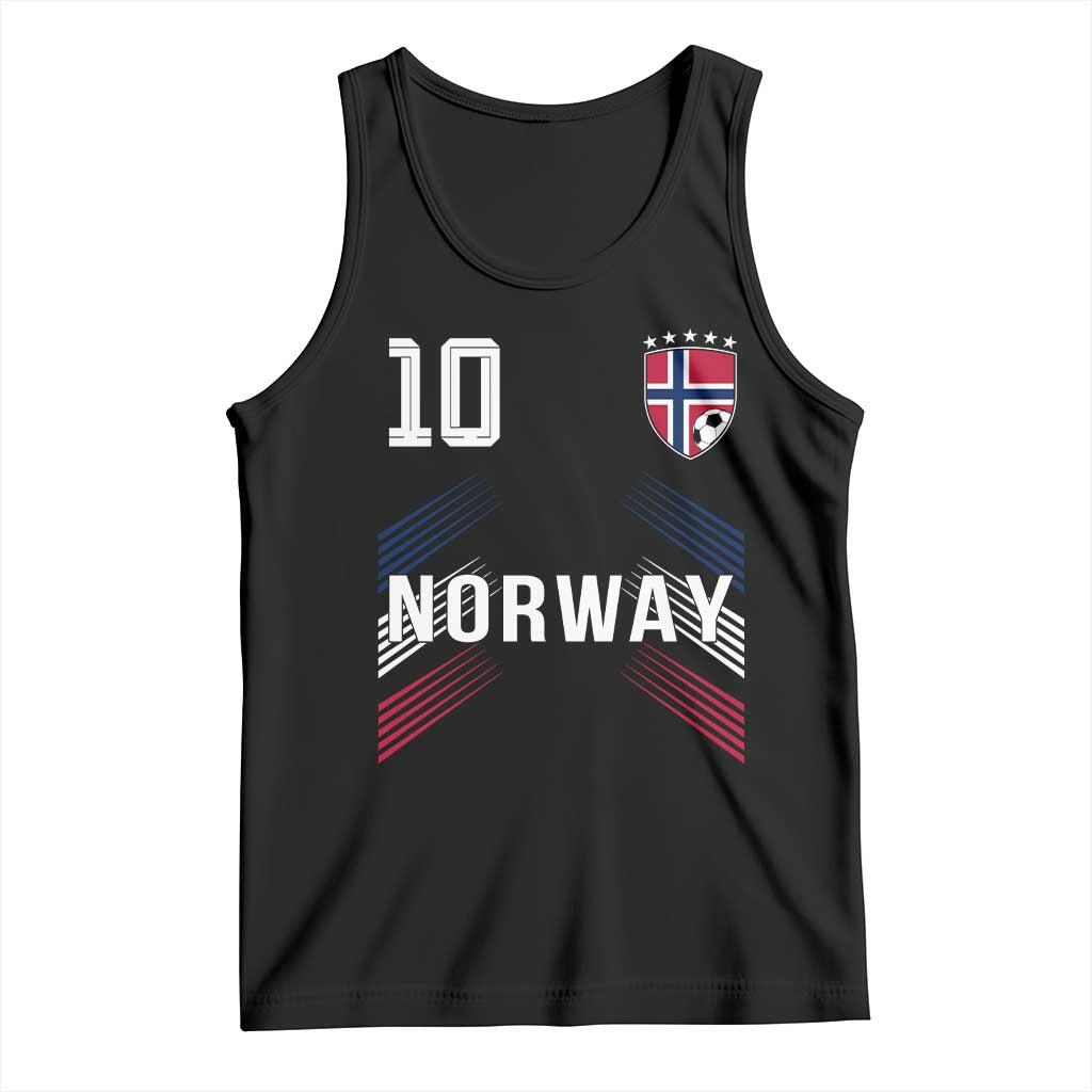 Norway Soccer Sports Graphic Number 10 Jersey Style Tank Top Proud Norwegian Football Fans Game Day Pride