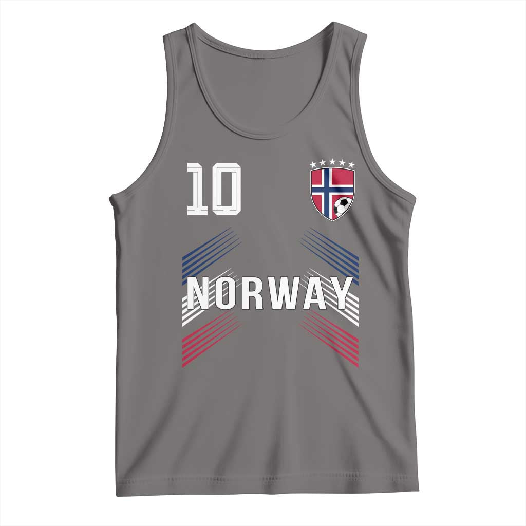 Norway Soccer Sports Graphic Number 10 Jersey Style Tank Top Proud Norwegian Football Fans Game Day Pride