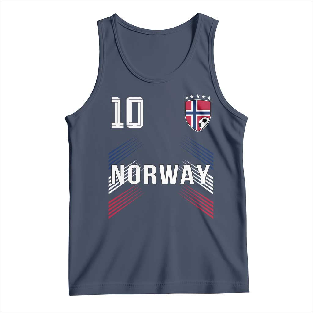 Norway Soccer Sports Graphic Number 10 Jersey Style Tank Top Proud Norwegian Football Fans Game Day Pride
