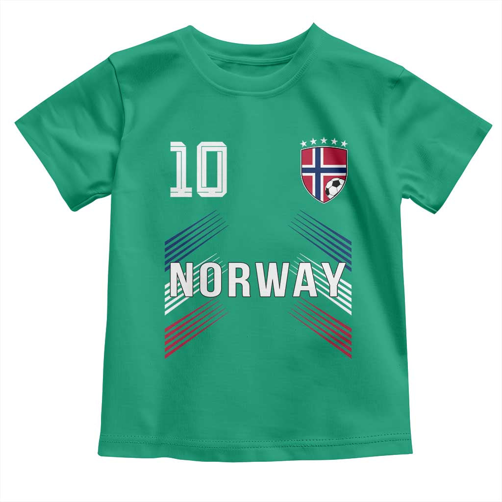 Norway Soccer Sports Graphic Number 10 Jersey Style Toddler T Shirt Proud Norwegian Football Fans Game Day Pride