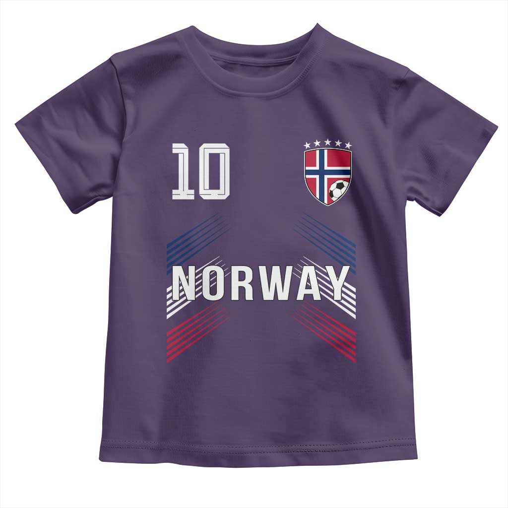 Norway Soccer Sports Graphic Number 10 Jersey Style Toddler T Shirt Proud Norwegian Football Fans Game Day Pride