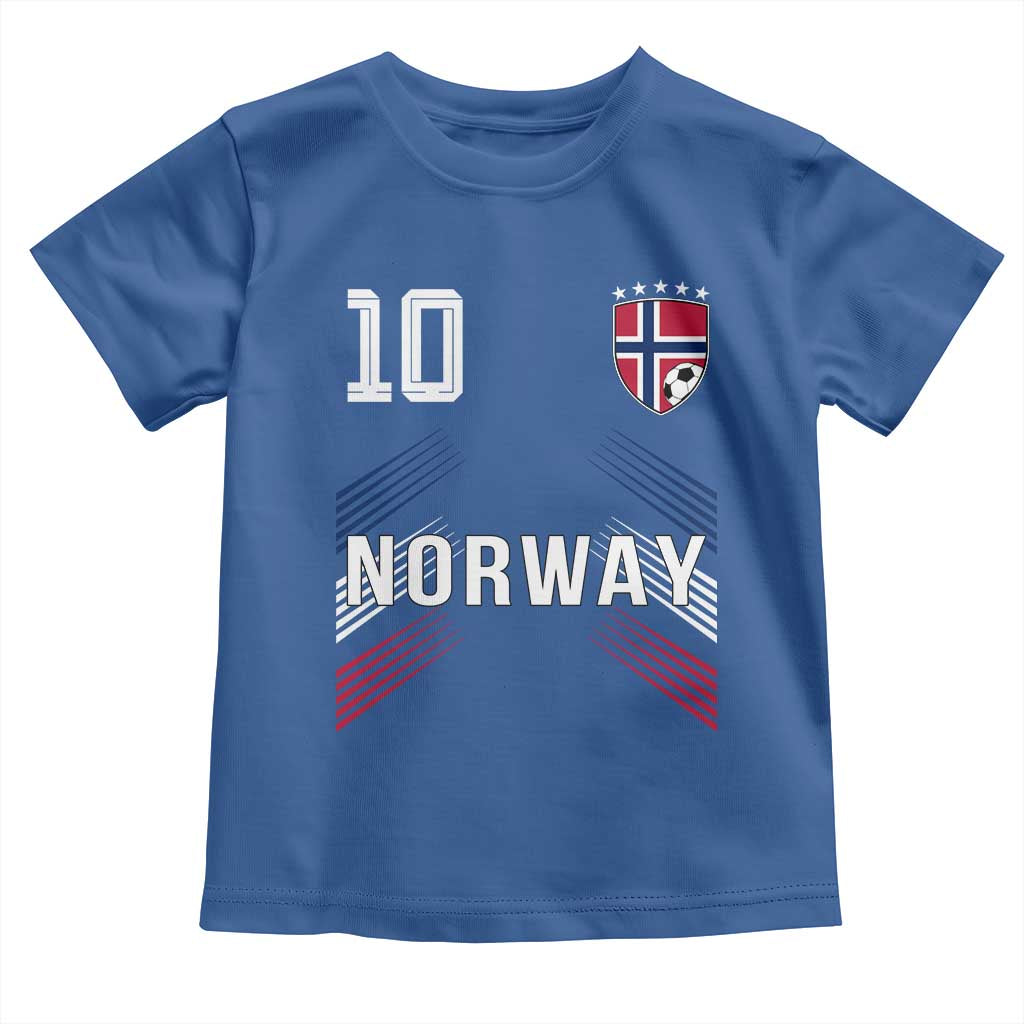 Norway Soccer Sports Graphic Number 10 Jersey Style Toddler T Shirt Proud Norwegian Football Fans Game Day Pride