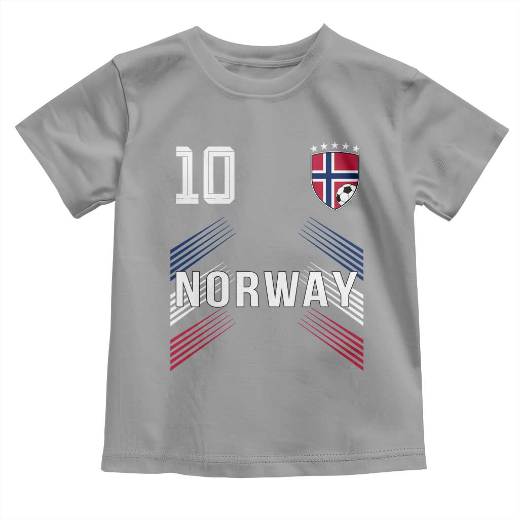 Norway Soccer Sports Graphic Number 10 Jersey Style Toddler T Shirt Proud Norwegian Football Fans Game Day Pride