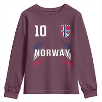Norway Soccer Sports Graphic Number 10 Jersey Style Youth Sweatshirt Proud Norwegian Football Fans Game Day Pride