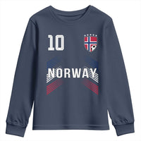 Norway Soccer Sports Graphic Number 10 Jersey Style Youth Sweatshirt Proud Norwegian Football Fans Game Day Pride