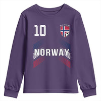 Norway Soccer Sports Graphic Number 10 Jersey Style Youth Sweatshirt Proud Norwegian Football Fans Game Day Pride