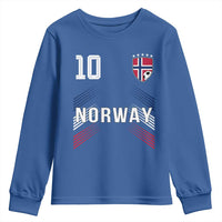 Norway Soccer Sports Graphic Number 10 Jersey Style Youth Sweatshirt Proud Norwegian Football Fans Game Day Pride