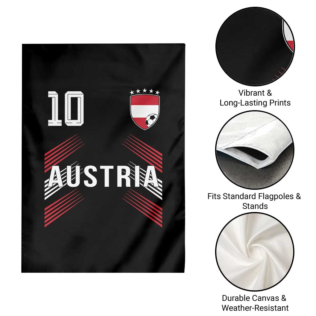 Austria Soccer Sports Graphic Number 10 Jersey Style Garden Flag Proud Austrian Football Fans Game Day Pride