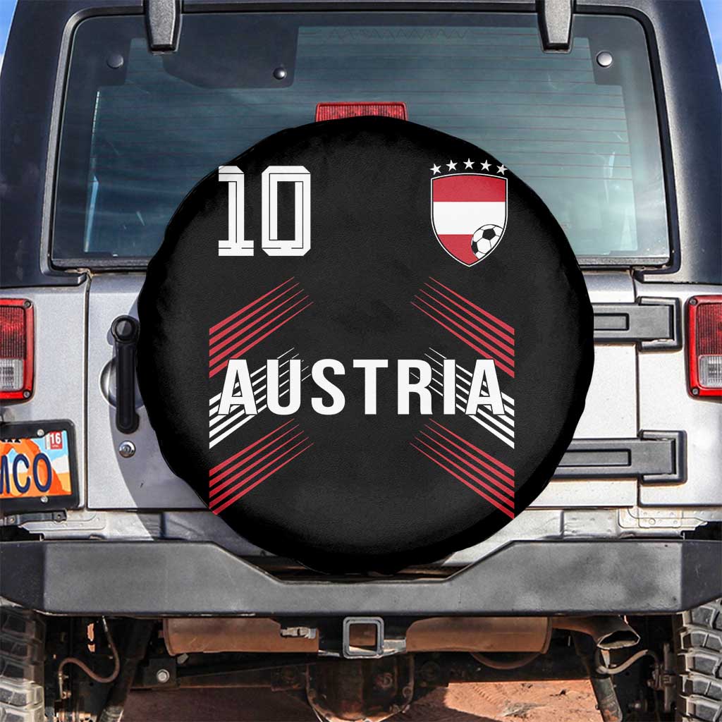 Austria Soccer Sports Graphic Number 10 Jersey Style Spare Tire Cover Proud Austrian Football Fans Game Day Pride