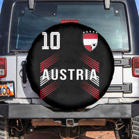 Austria Soccer Sports Graphic Number 10 Jersey Style Spare Tire Cover Proud Austrian Football Fans Game Day Pride