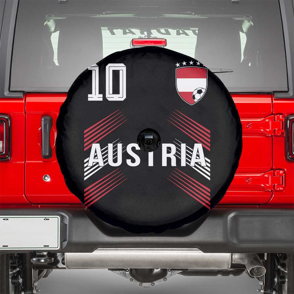 Austria Soccer Sports Graphic Number 10 Jersey Style Spare Tire Cover Proud Austrian Football Fans Game Day Pride