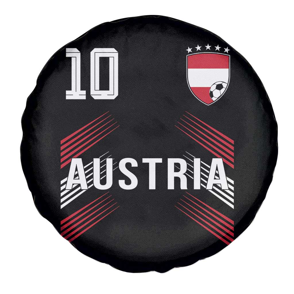 Austria Soccer Sports Graphic Number 10 Jersey Style Spare Tire Cover Proud Austrian Football Fans Game Day Pride