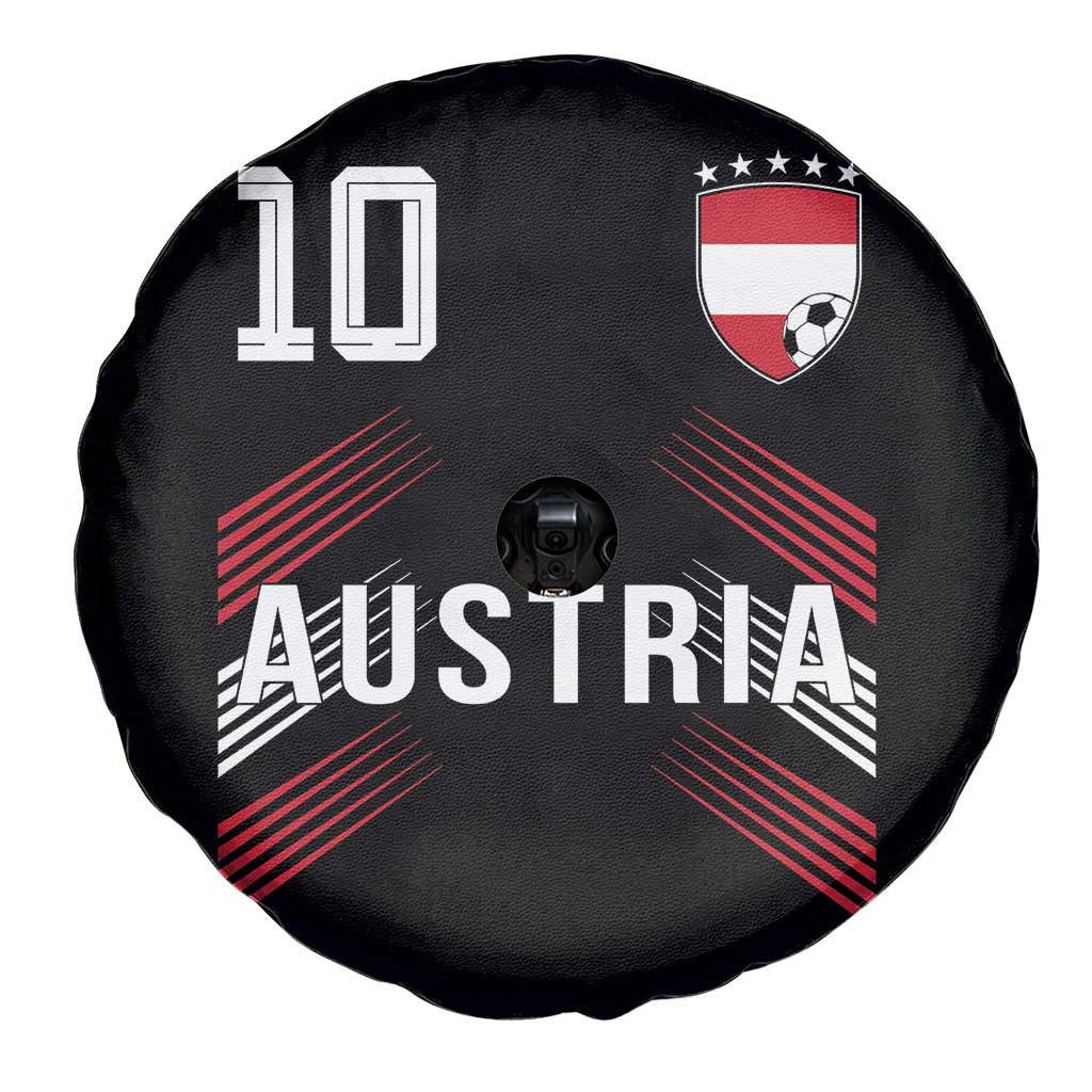 Austria Soccer Sports Graphic Number 10 Jersey Style Spare Tire Cover Proud Austrian Football Fans Game Day Pride