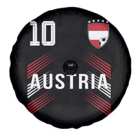 Austria Soccer Sports Graphic Number 10 Jersey Style Spare Tire Cover Proud Austrian Football Fans Game Day Pride