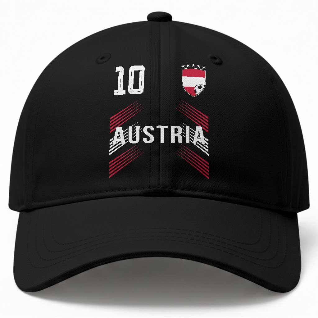 Austria Soccer Sports Graphic Number 10 Jersey Style Baseball Cap Proud Austrian Football Fans Game Day Pride