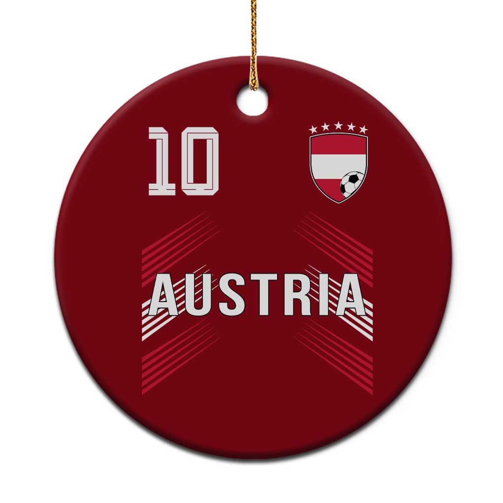 Austria Soccer Sports Graphic Number 10 Jersey Style Ceramic Ornament Proud Austrian Football Fans Game Day Pride