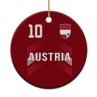 Austria Soccer Sports Graphic Number 10 Jersey Style Ceramic Ornament Proud Austrian Football Fans Game Day Pride