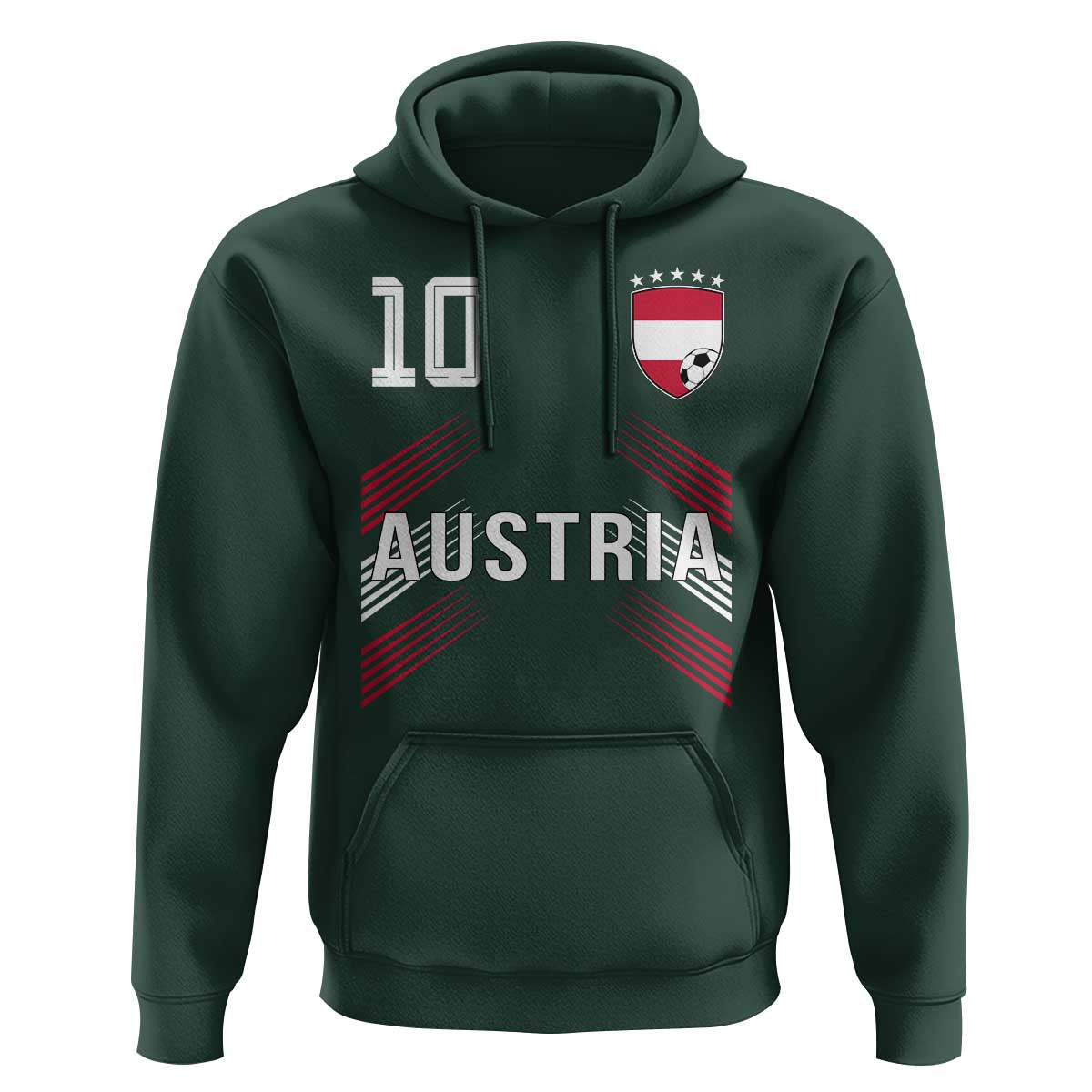 Austria Soccer Sports Graphic Number 10 Jersey Style Hoodie Proud Austrian Football Fans Game Day Pride