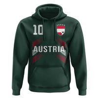 Austria Soccer Sports Graphic Number 10 Jersey Style Hoodie Proud Austrian Football Fans Game Day Pride
