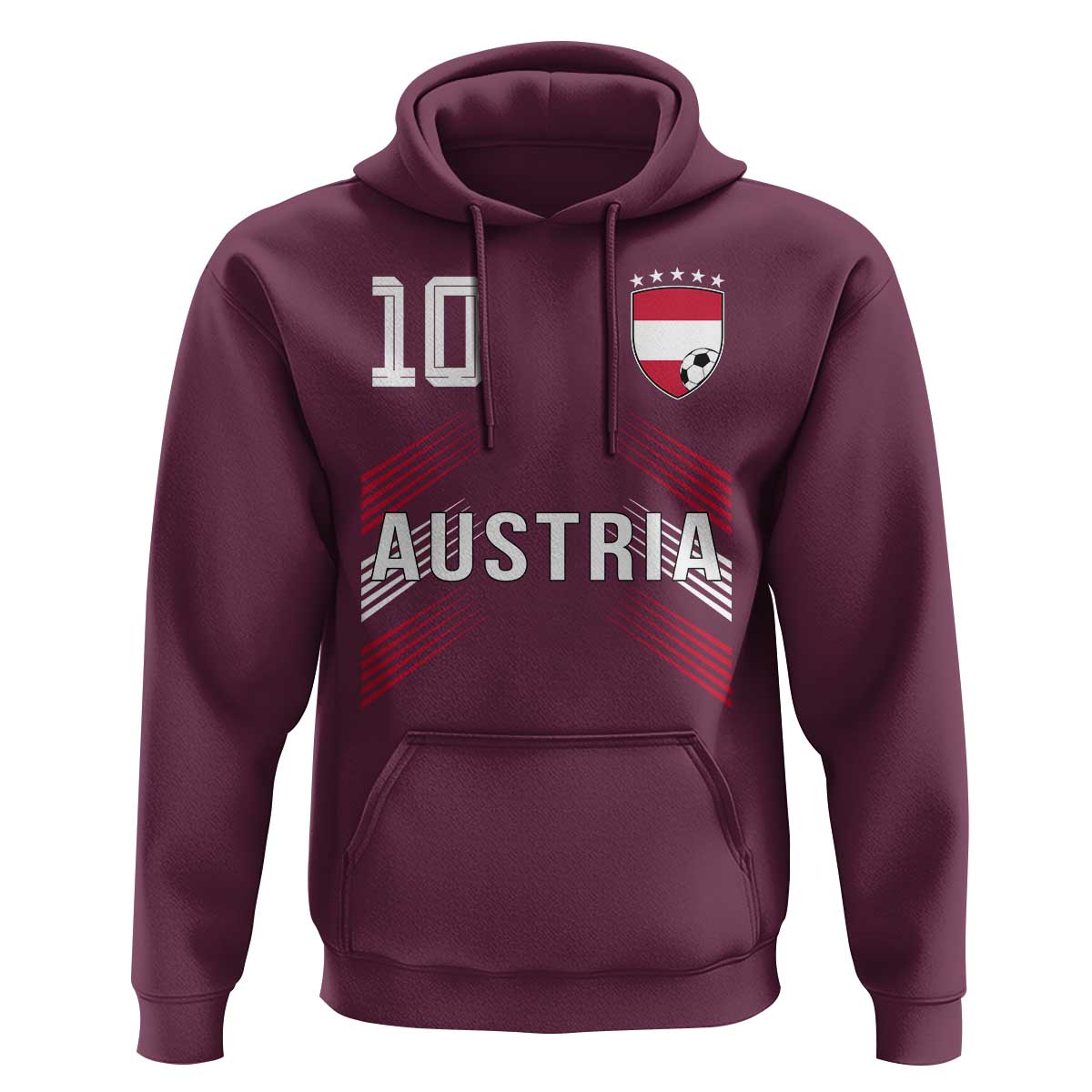 Austria Soccer Sports Graphic Number 10 Jersey Style Hoodie Proud Austrian Football Fans Game Day Pride