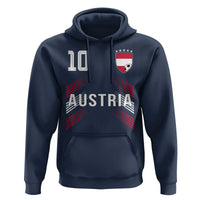 Austria Soccer Sports Graphic Number 10 Jersey Style Hoodie Proud Austrian Football Fans Game Day Pride