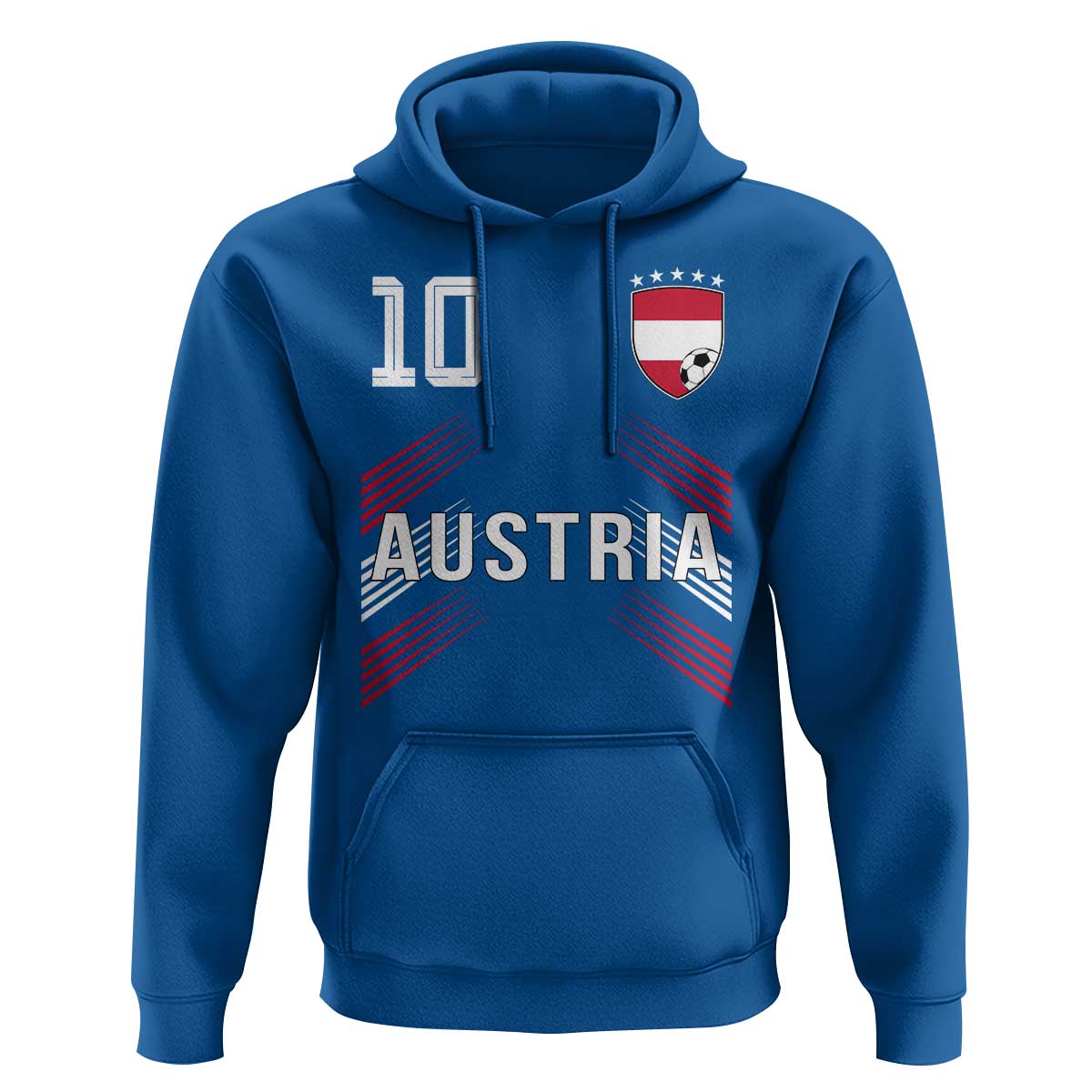 Austria Soccer Sports Graphic Number 10 Jersey Style Hoodie Proud Austrian Football Fans Game Day Pride
