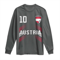Austria Soccer Sports Graphic Number 10 Jersey Style Long Sleeve Shirt Proud Austrian Football Fans Game Day Pride
