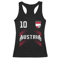 Austria Soccer Sports Graphic Number 10 Jersey Style Racerback Tank Top Proud Austrian Football Fans Game Day Pride