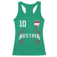 Austria Soccer Sports Graphic Number 10 Jersey Style Racerback Tank Top Proud Austrian Football Fans Game Day Pride
