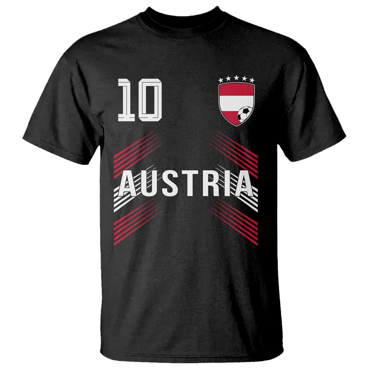Austria Soccer Sports Graphic Number 10 Jersey Style T Shirt Proud Austrian Football Fans Game Day Pride