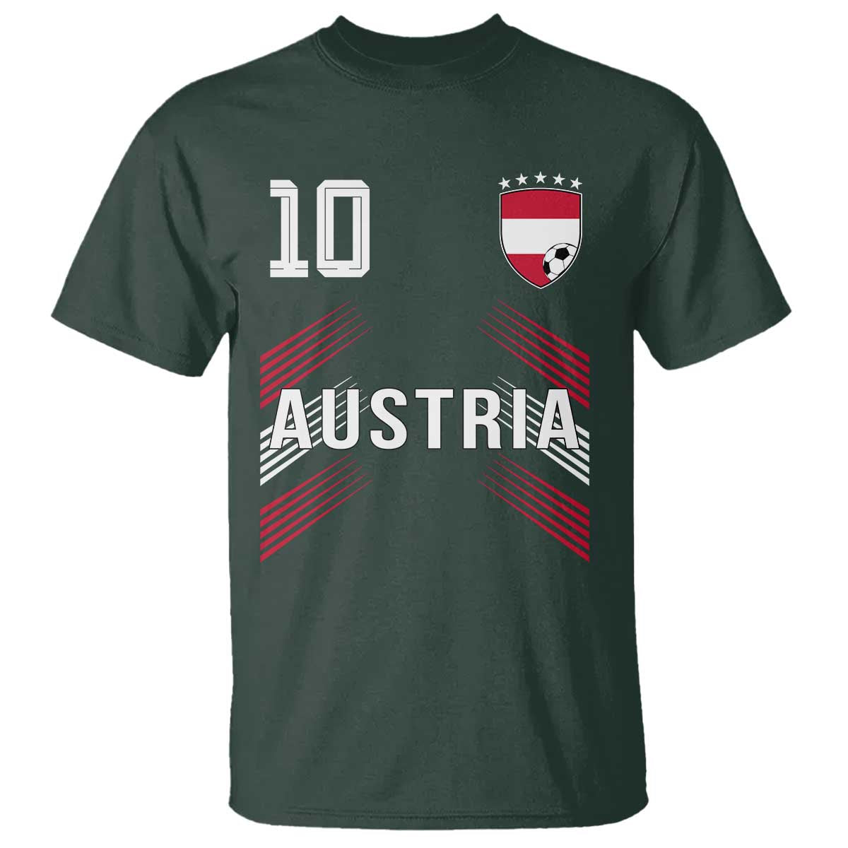 Austria Soccer Sports Graphic Number 10 Jersey Style T Shirt Proud Austrian Football Fans Game Day Pride
