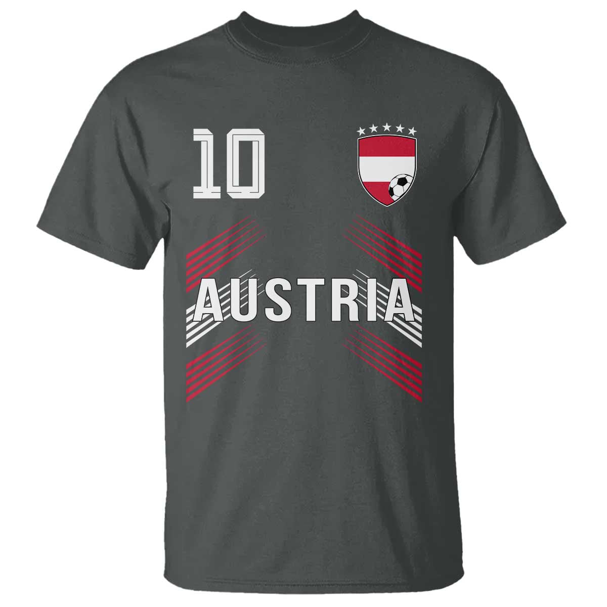 Austria Soccer Sports Graphic Number 10 Jersey Style T Shirt Proud Austrian Football Fans Game Day Pride