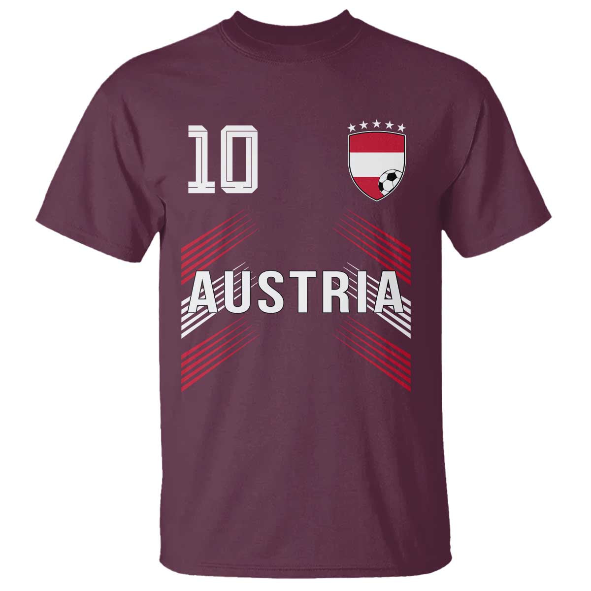 Austria Soccer Sports Graphic Number 10 Jersey Style T Shirt Proud Austrian Football Fans Game Day Pride