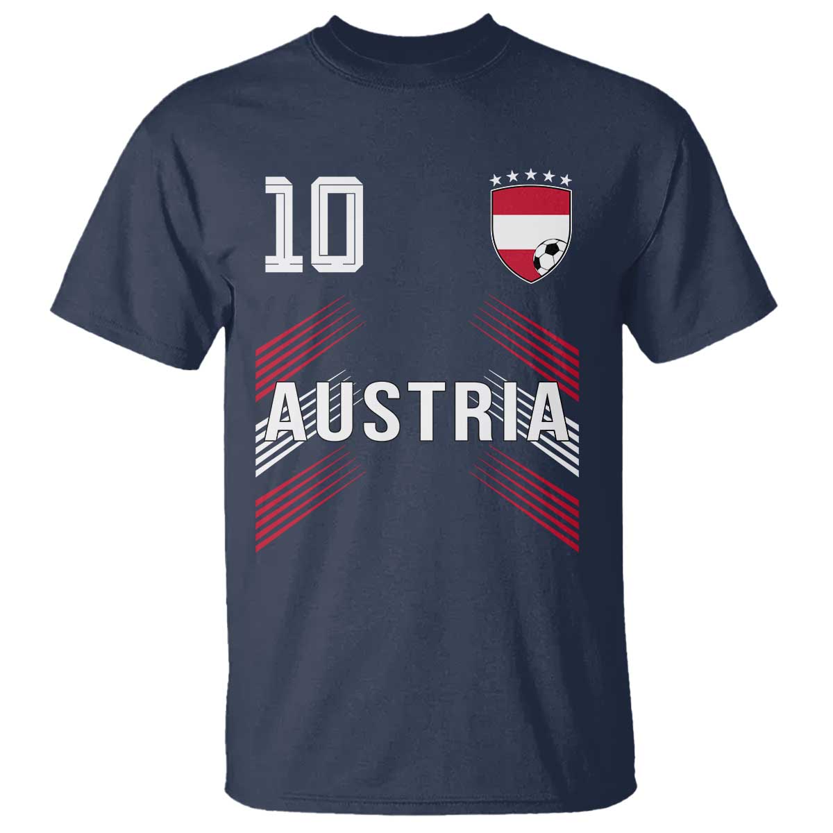 Austria Soccer Sports Graphic Number 10 Jersey Style T Shirt Proud Austrian Football Fans Game Day Pride