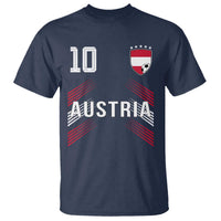 Austria Soccer Sports Graphic Number 10 Jersey Style T Shirt Proud Austrian Football Fans Game Day Pride