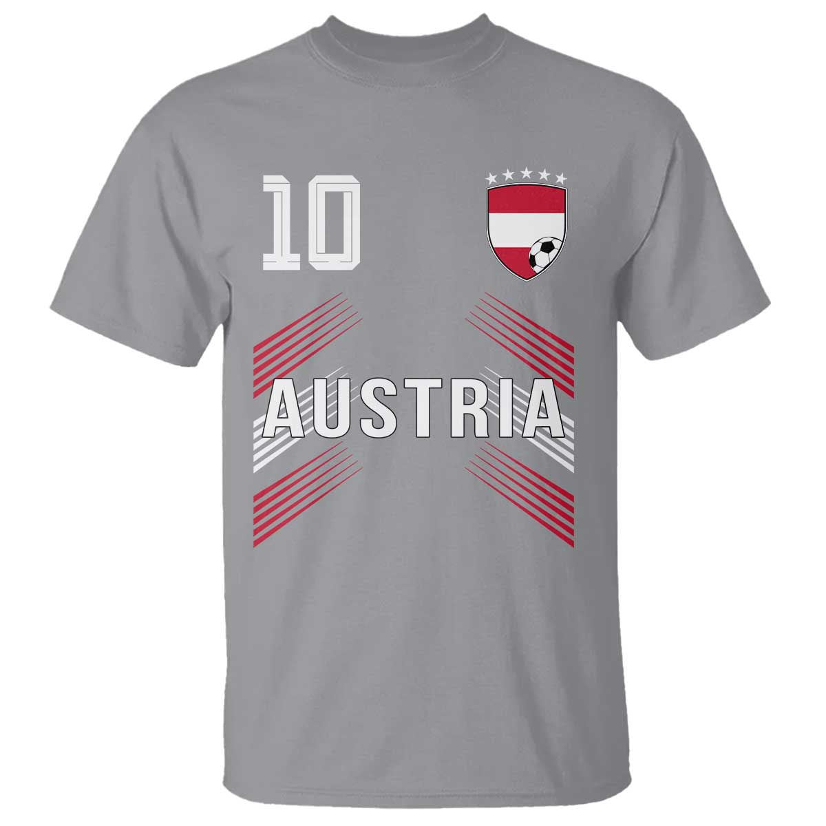 Austria Soccer Sports Graphic Number 10 Jersey Style T Shirt Proud Austrian Football Fans Game Day Pride