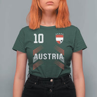 Austria Soccer Sports Graphic Number 10 Jersey Style T Shirt For Women Proud Austrian Football Fans Game Day Pride