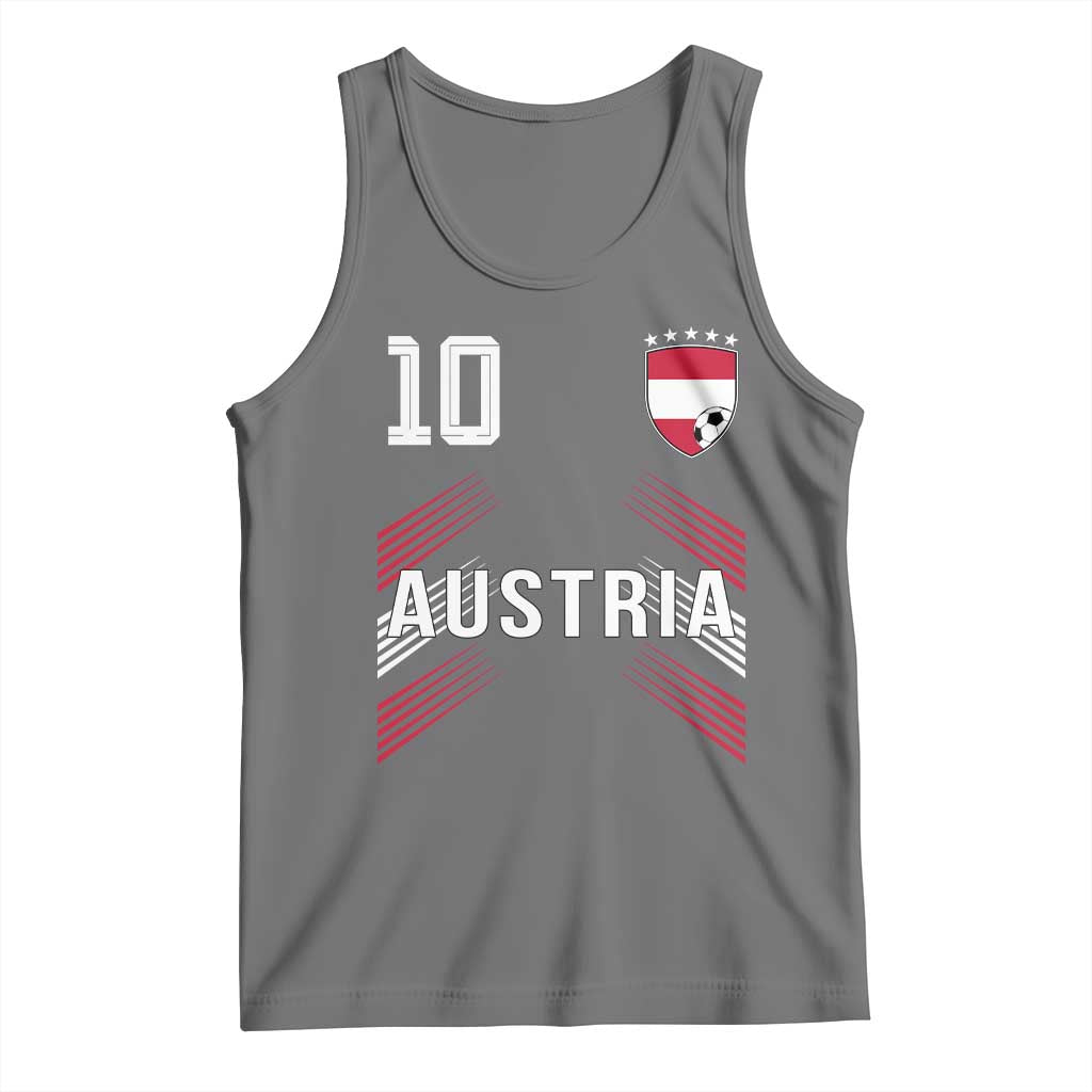 Austria Soccer Sports Graphic Number 10 Jersey Style Tank Top Proud Austrian Football Fans Game Day Pride