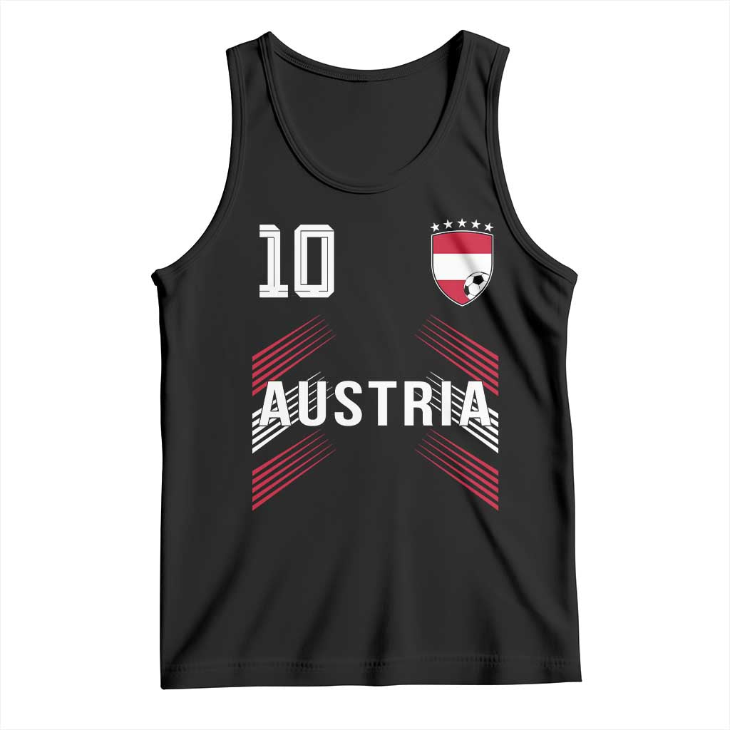 Austria Soccer Sports Graphic Number 10 Jersey Style Tank Top Proud Austrian Football Fans Game Day Pride