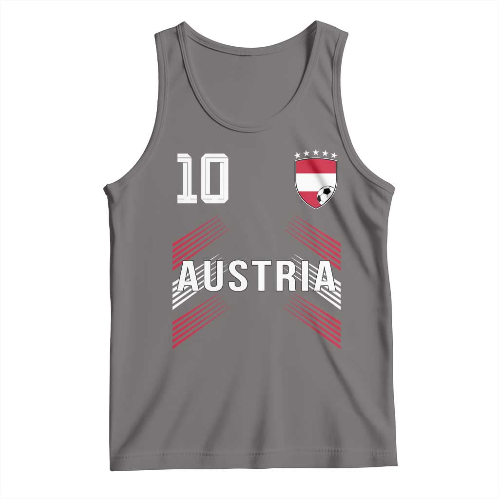 Austria Soccer Sports Graphic Number 10 Jersey Style Tank Top Proud Austrian Football Fans Game Day Pride