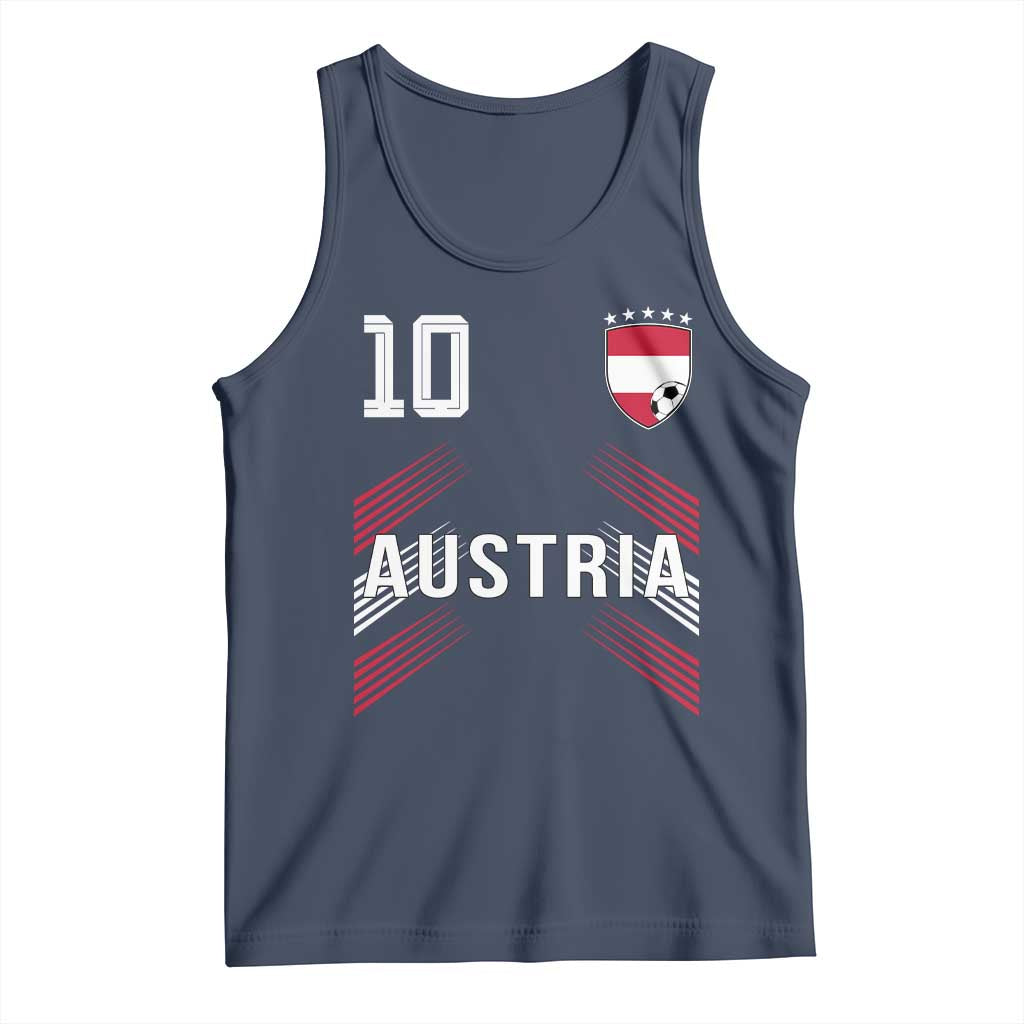 Austria Soccer Sports Graphic Number 10 Jersey Style Tank Top Proud Austrian Football Fans Game Day Pride